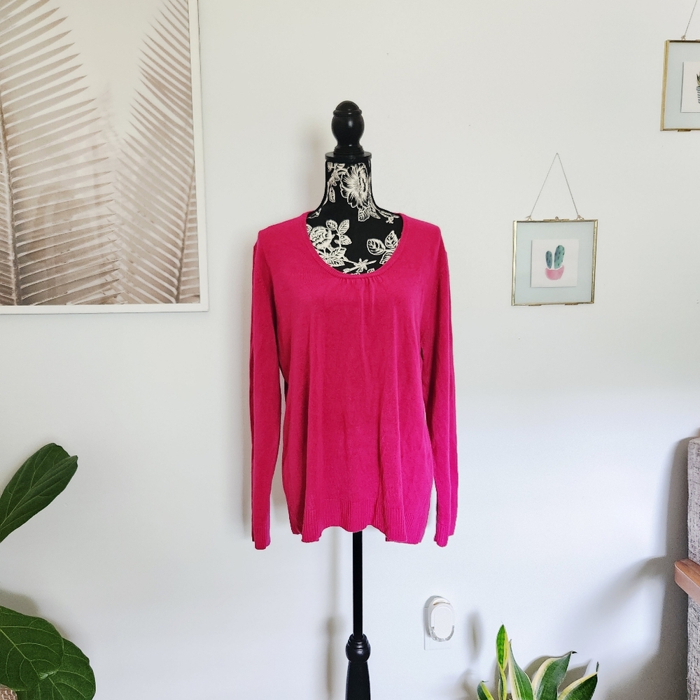 JMS Just My Size Pink Lightweight Knit Sweater - Size 3X (22W/24W)